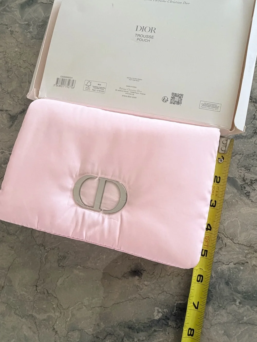 Christian Dior Beauty Soft Pink Padded Cosmetic Makeup Pouch Bag